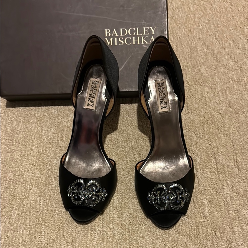 Badgley Mischka Black Embellished Heels